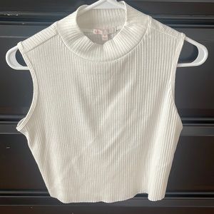 Mock neck crop sweater tank